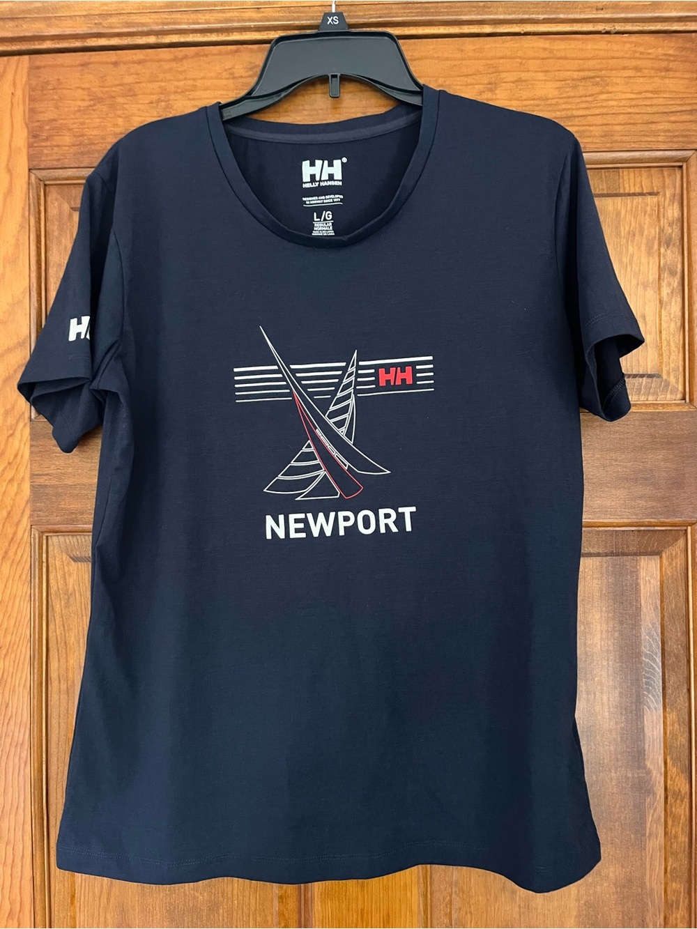 Helly Hansen Navy Tee with White and Red Graphic